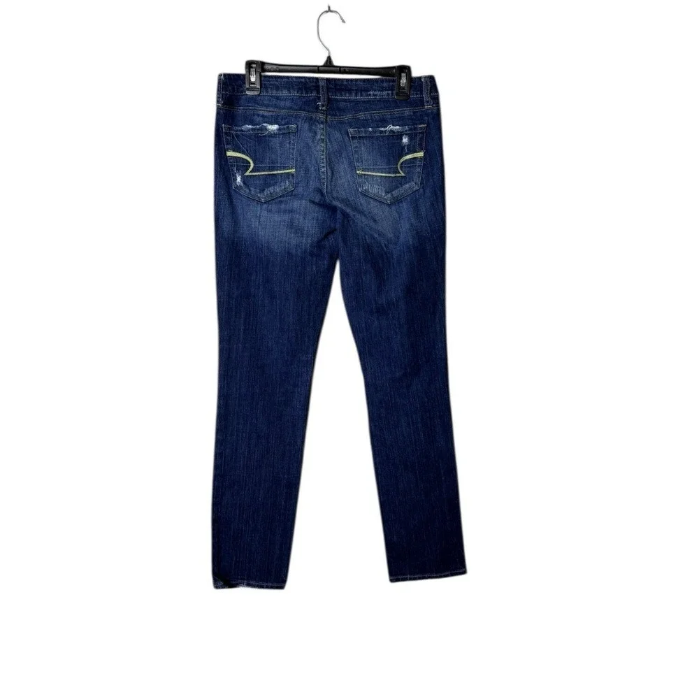 American Eagle Outfitters Women's Dark Blue Distressed Skinny Jeans Vintage Size